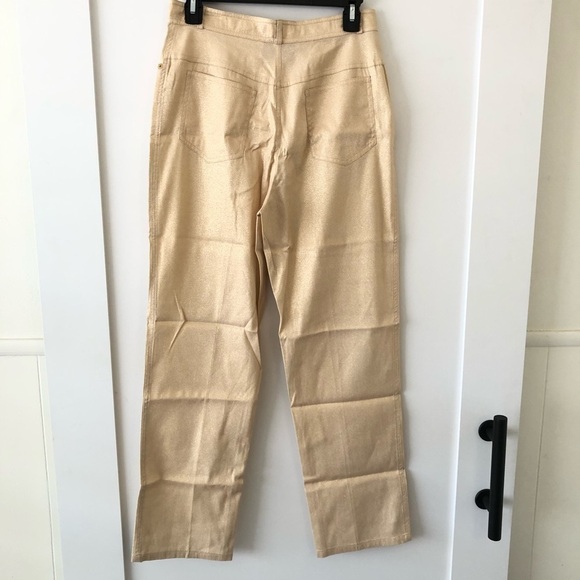 St. John Sport Gold Yellow Straight Leg Pants 6 - Picture 2 of 11